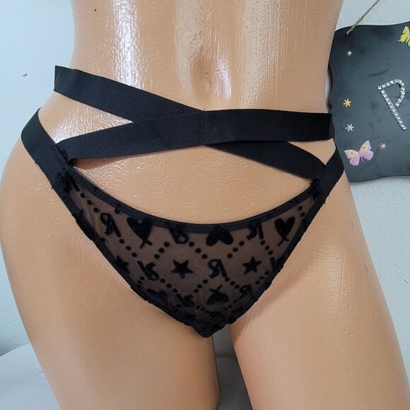 1479  VICTORIA'S SECRET  Very Sexy Strappy  Black Mesh Size Small NWT - Picture 1 of 4